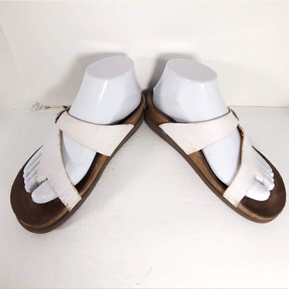 Mephisto  women's Helen White Leather  Slip On Thong Cork Sandals  Eu 37 US 7 - Picture 4 of 15